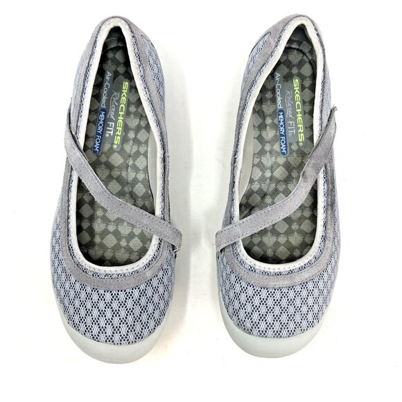 Skechers Shoes Womens 8.5 Gray Relaxed Fit Air Cooled Memory Foam Mary Jane Flat - Picture 3 of 11